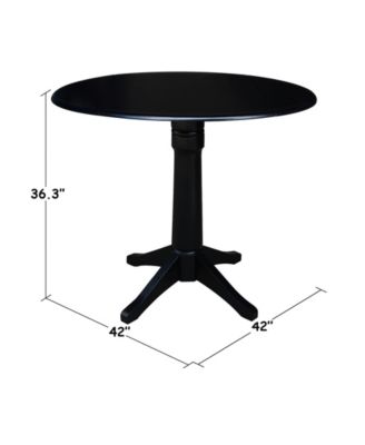 International Concept 42" Round Dual Drop Leaf Pedestal Table
