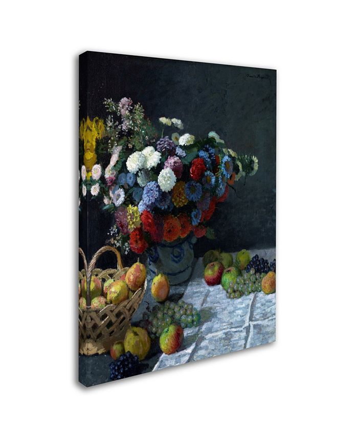 Trademark Global Monet 'Still Life With Flowers And Fruit' Canvas Art ...