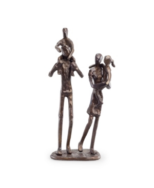 Danya B . Parents Carrying Children Bronze Sculpture In Dark Brown
