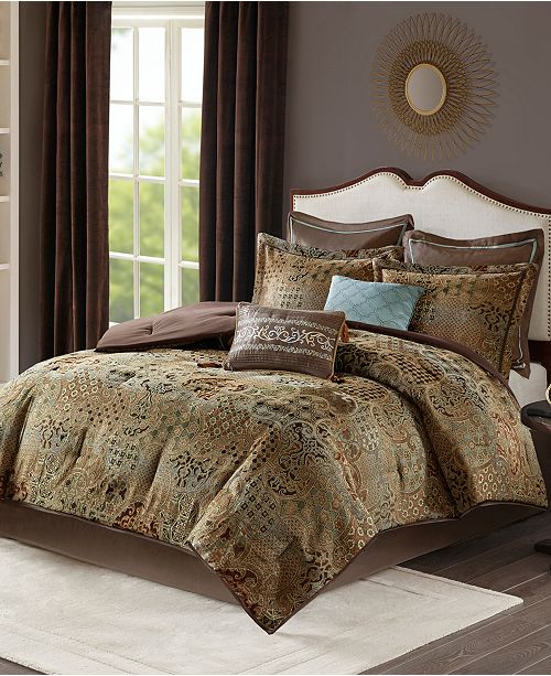 Jla Home Madison Park Hickory California King 8 Piece Chenille Jacquard Comforter Set Reviews Bed In A Bag Bed Bath Macy S