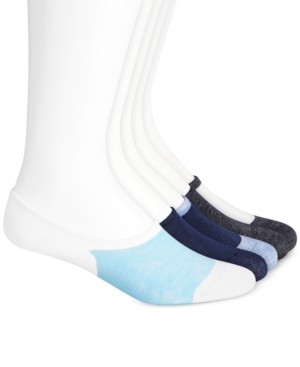 Steve Madden Women's Colorblock Foot Liner Socks, Pack Of 5 In Denim Multi