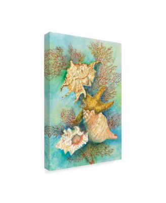 Joanne Porter 'Shells In The Deep Green Sea' Canvas Art - 24" x 16" x 2"