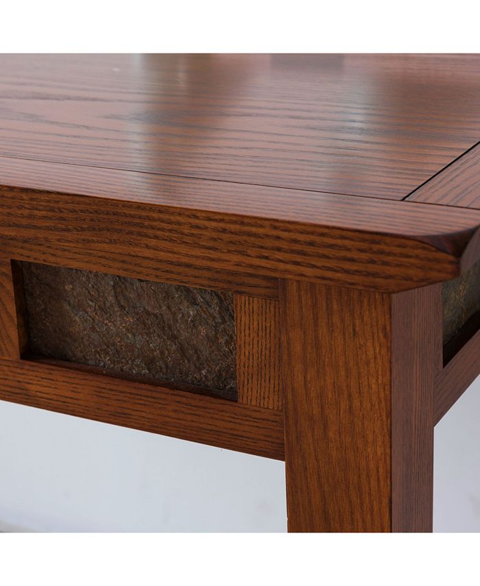 Leick Home Rustic Oak and Slate Laptop Desk with Center Drawer Macy's