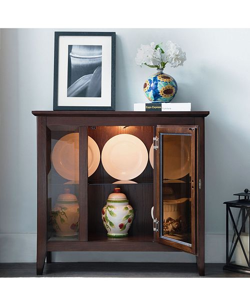 Leick Home Favorite Finds Chocolate Oak Entryway Curio Cabinet