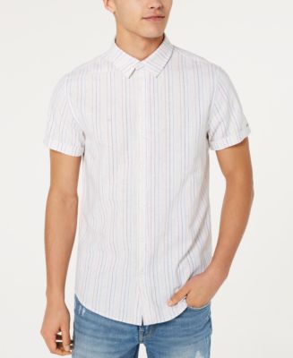 GUESS Men's Olsen Fleck Stripe Shirt - Macy's