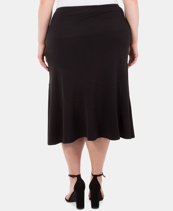 NY Collection Plus Size Seamed Midi Skirt - Macy's