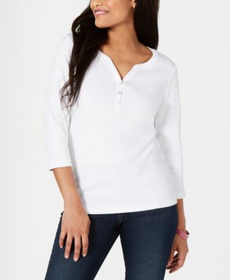 Karen Scott - Cotton Henley Top
