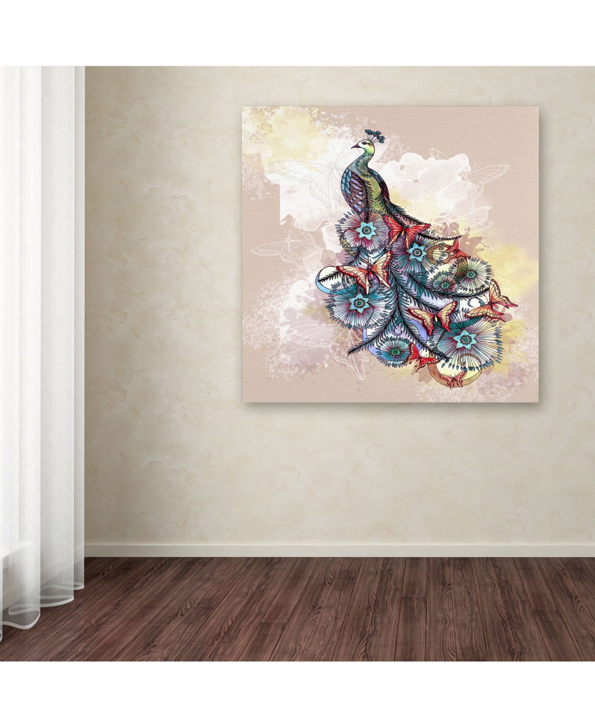 The Tangled Peacock 'Butterfly Peacock' Canvas Art - 2