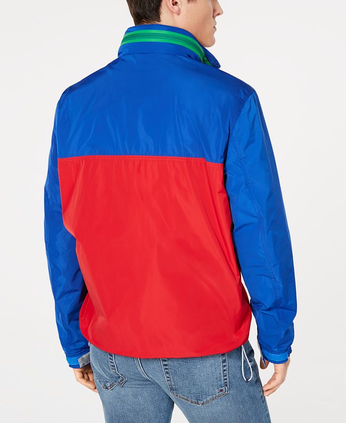 Tommy Hilfiger Men's Crew Colorblocked Logo Jacket with Zip-Out Hood ...