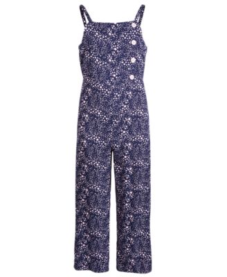 macy's blue jean jumpsuit
