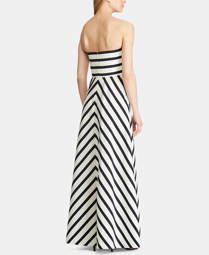 Lauren Ralph Lauren Striped Faille Gown - Macy's