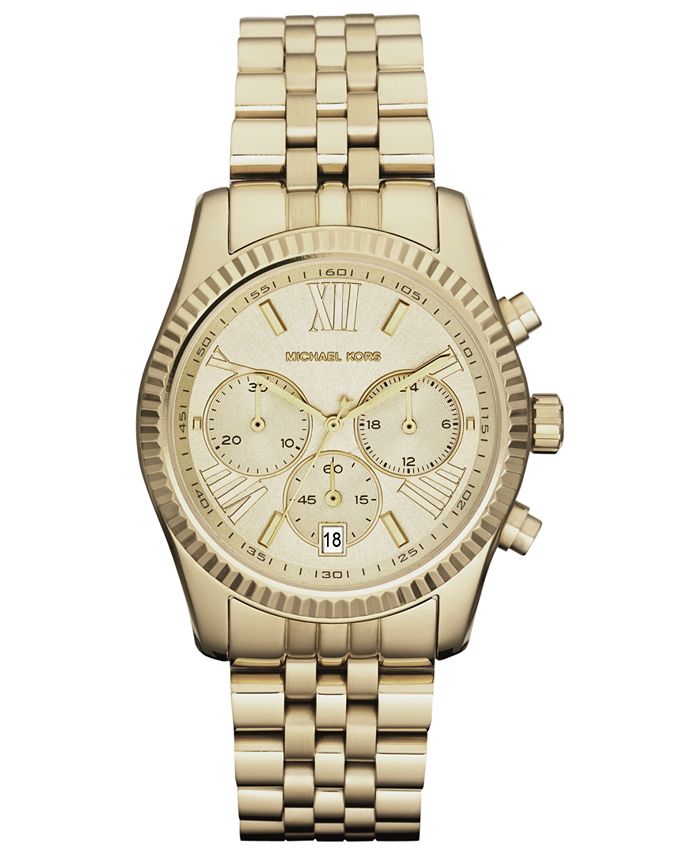 Michael Kors - Women's Chronograph Lexington Gold-Tone Stainless Steel Bracelet Watch 38mm MK5556