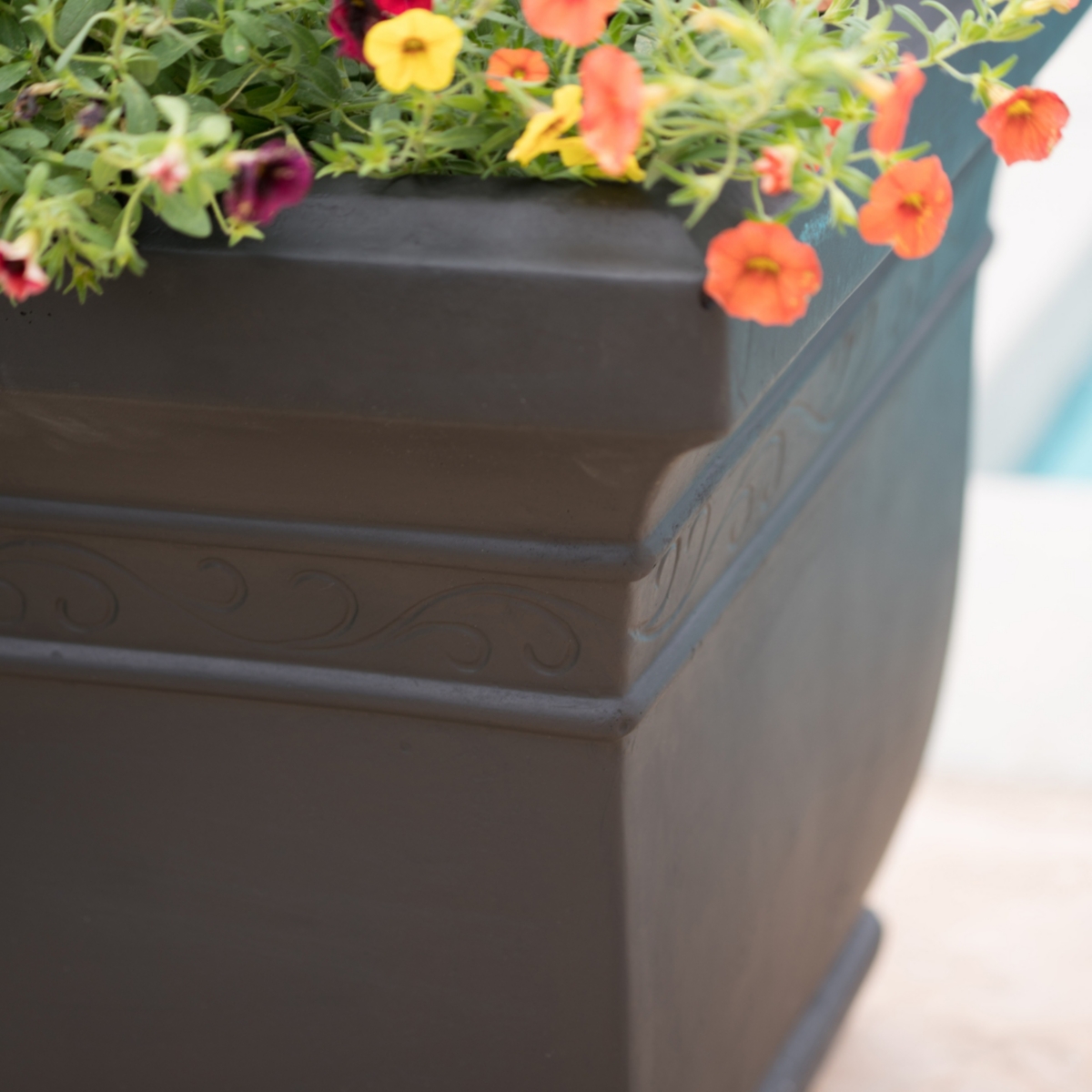 Noble House Salina Outdoor Planter In Black