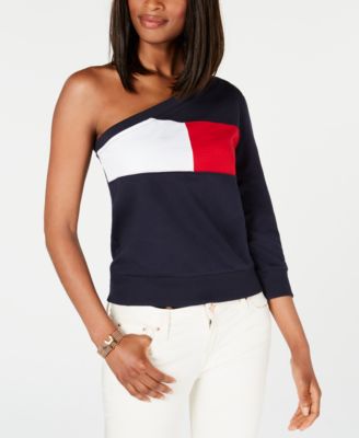 One-Shoulder Colorblocked Sweatshirt, Created for Macy's