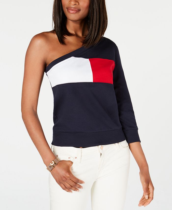 Tommy Hilfiger One-Shoulder Colorblocked Created for Macy's Macy's