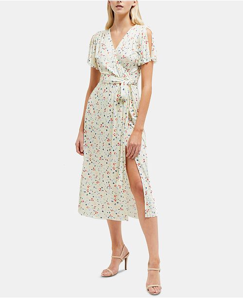 French Connection Roseau Meadow Floral-Print Faux-Wrap Dress & Reviews ...