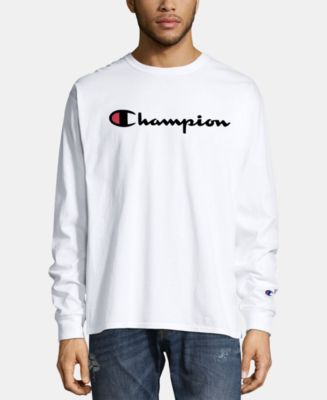Champion Men's Script-Logo Long Sleeve Tshirt & Reviews - Activewear ...