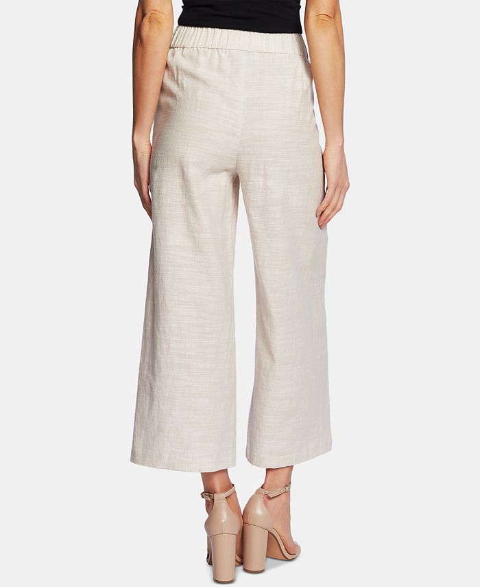 CeCe Button-Trim Cropped Wide-Leg Pants - Macy's