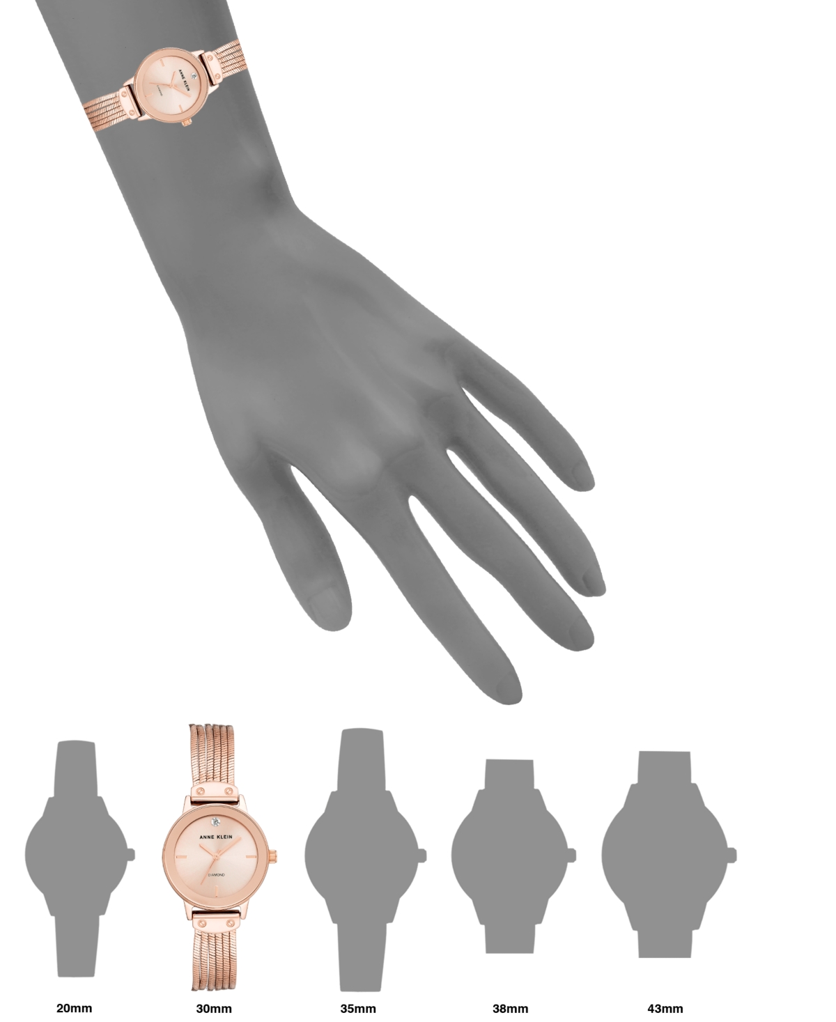 Anne Klein Sunray Dial With A Genuine Diamond Watch In Rosegt