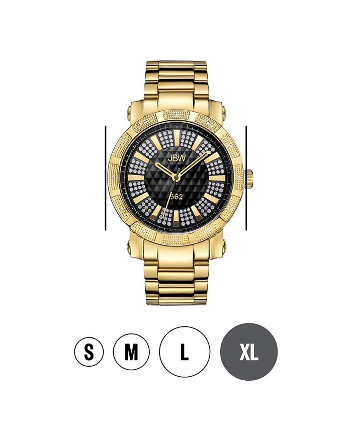 Jbw Men's "562" Diamond (1/8 ct.t.w.) 18k Gold Plated Stainless Steel