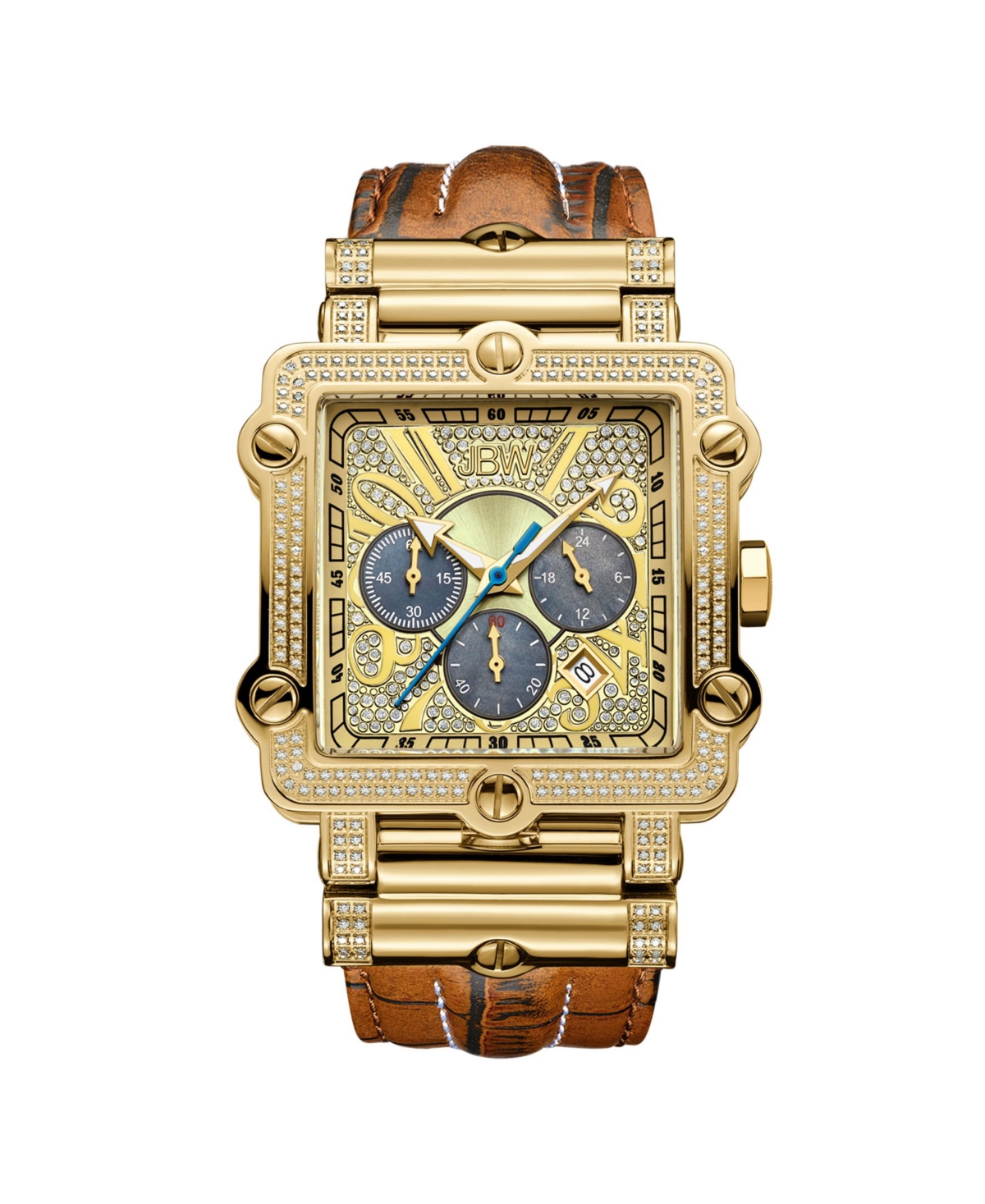 Men's Phantom Diamond (1 ct.t.w.) 18k Gold Plated Stainless Steel Watch - Gold