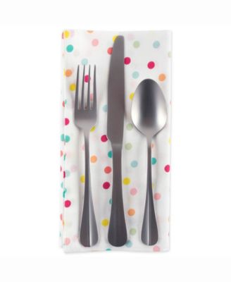 Multi Polka Dots Print Napkin Set of 6