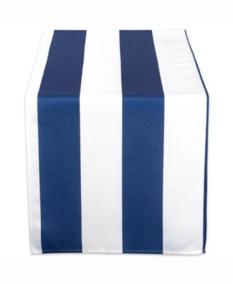 Nautical Blue Cabana Stripe Outdoor Table Runner 14" X 72"