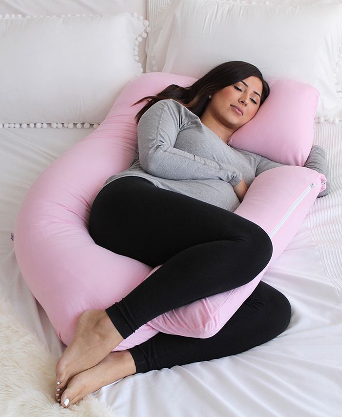 PharMeDoc Pregnancy Pillow with Jersey Cover, U Shaped Full Body Pillow
