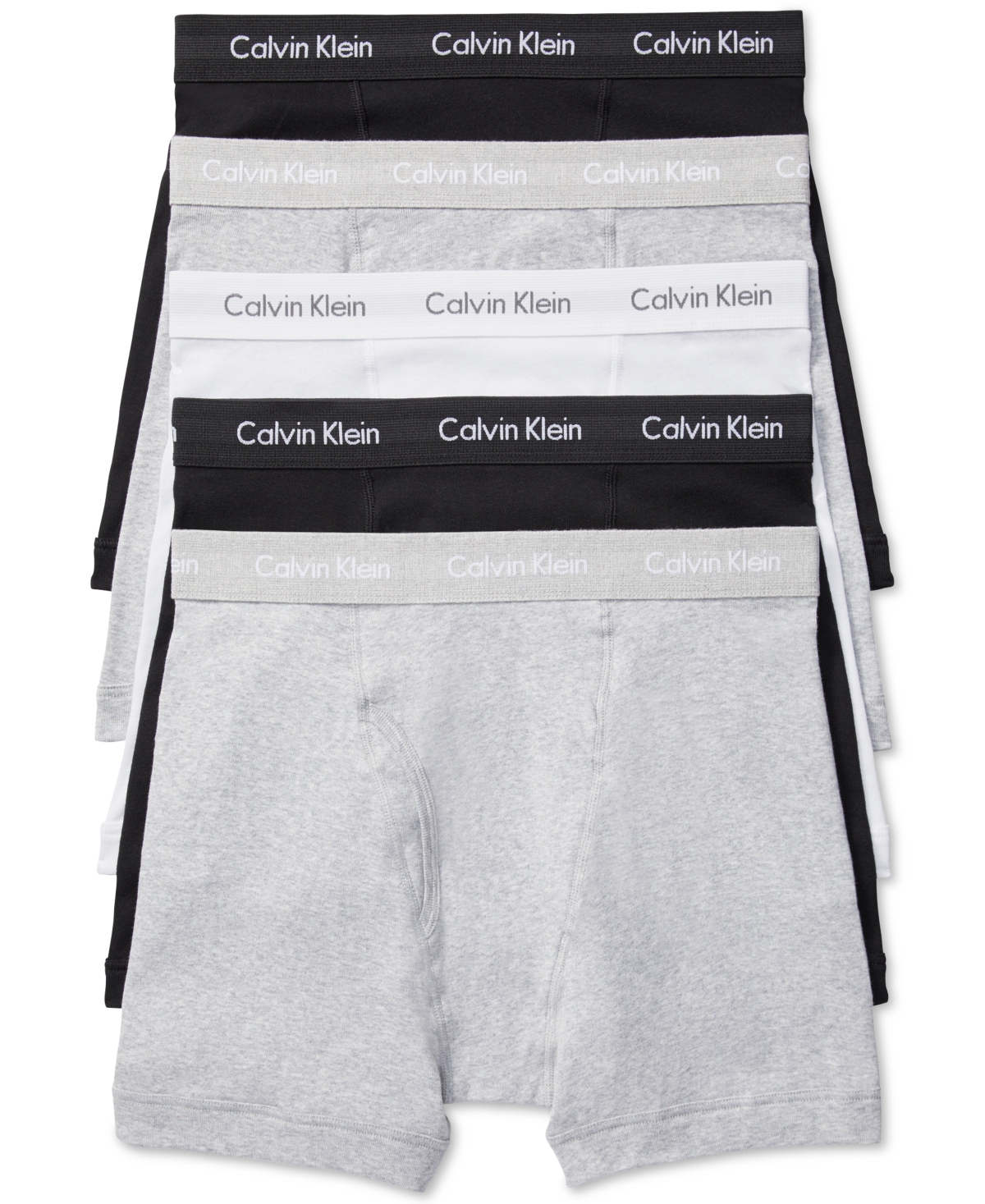Calvin Klein Men's 5-pack Cotton Classic Boxer Briefs Underwear In White,black Grey