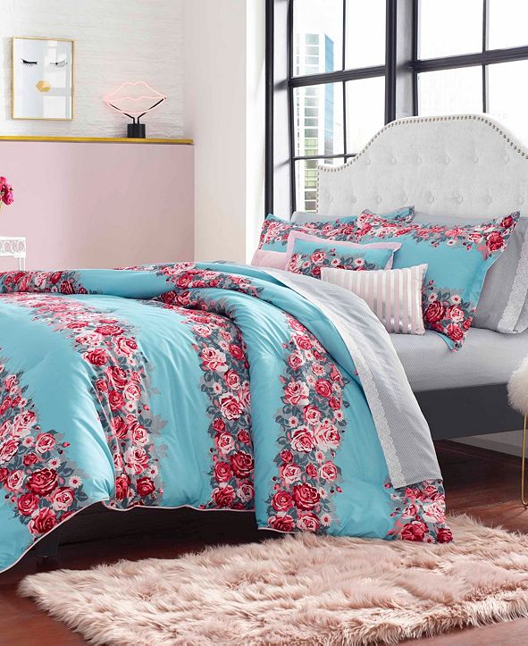 Betsey Johnson Banded Floral Twin Comforter Set & Reviews ...
