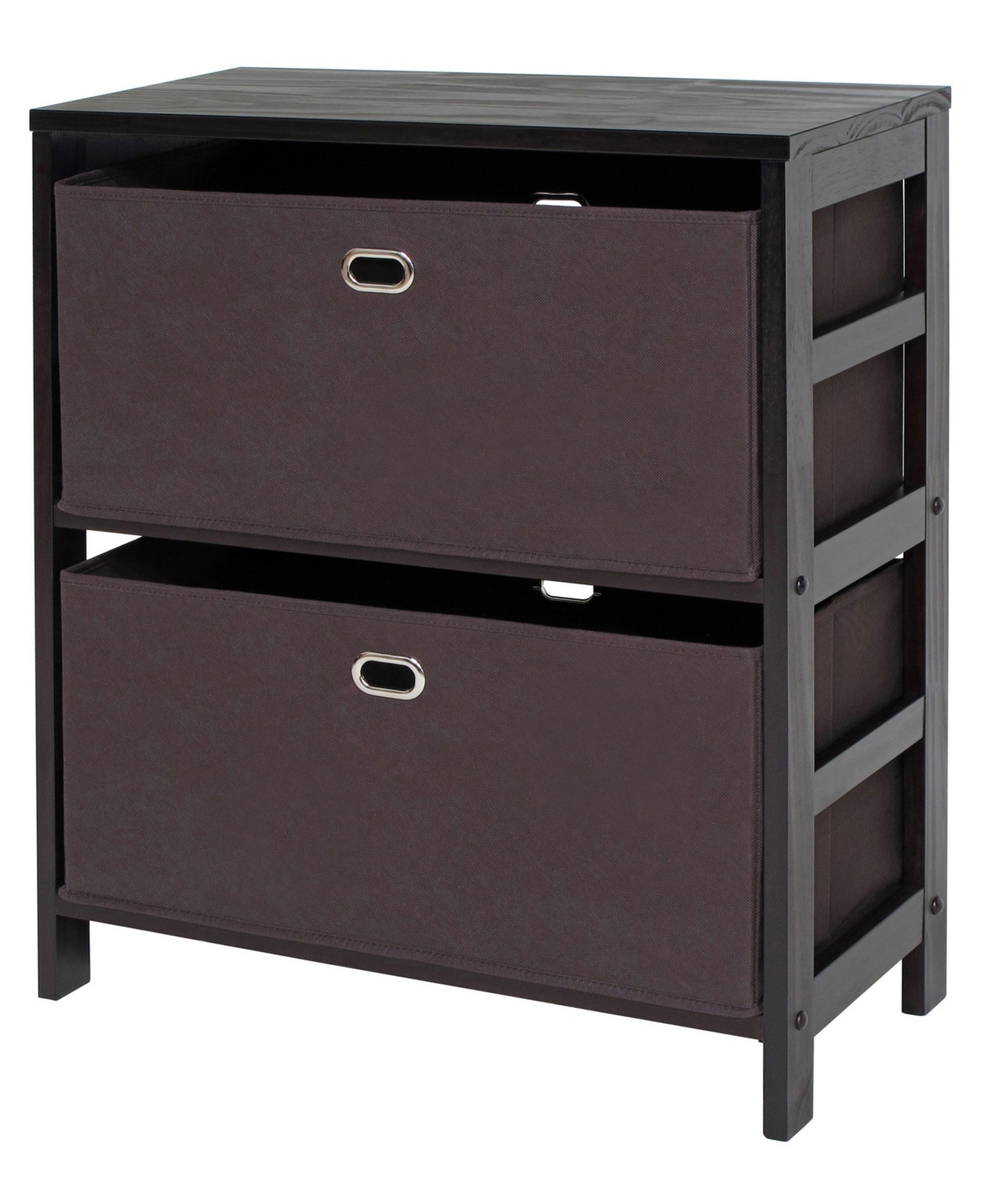 Torino 3-Pc Set Storage Shelf with Fabric Baskets - Chocolate