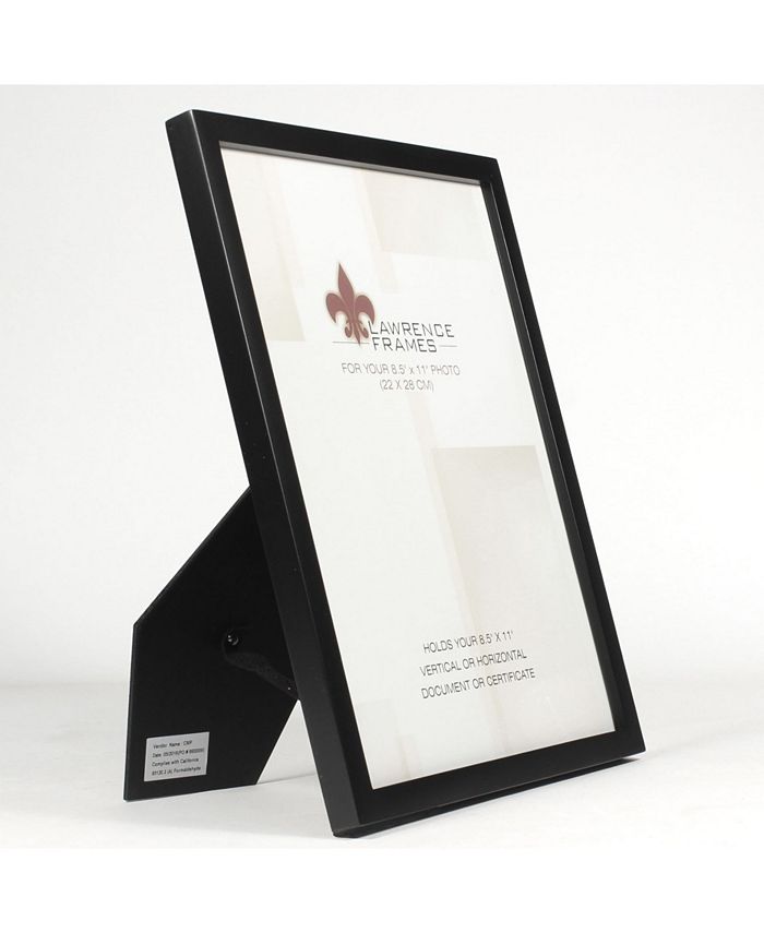 Lawrence Frames Black Wood Certificate Picture Frame Gallery Collection 8.5" x 11" Macy's