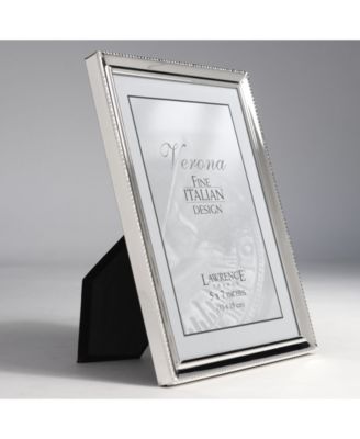 Polished Silver Plate Picture Frame - Bead Border Design - 5" x 7"