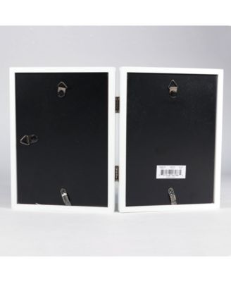 Hinged Double White Wood Picture Frame - Gallery Collection - 5" x 7"