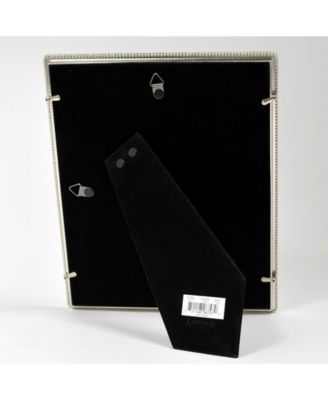 Silver Metal Picture Frame with Delicate Outer Border Of Beads - 8" x 10"