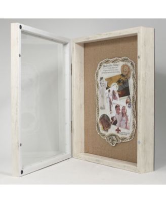 Lawrence Frames Ivory Front Hinged Shadow Box Frame - Burlap Display Board - 11" x 14"