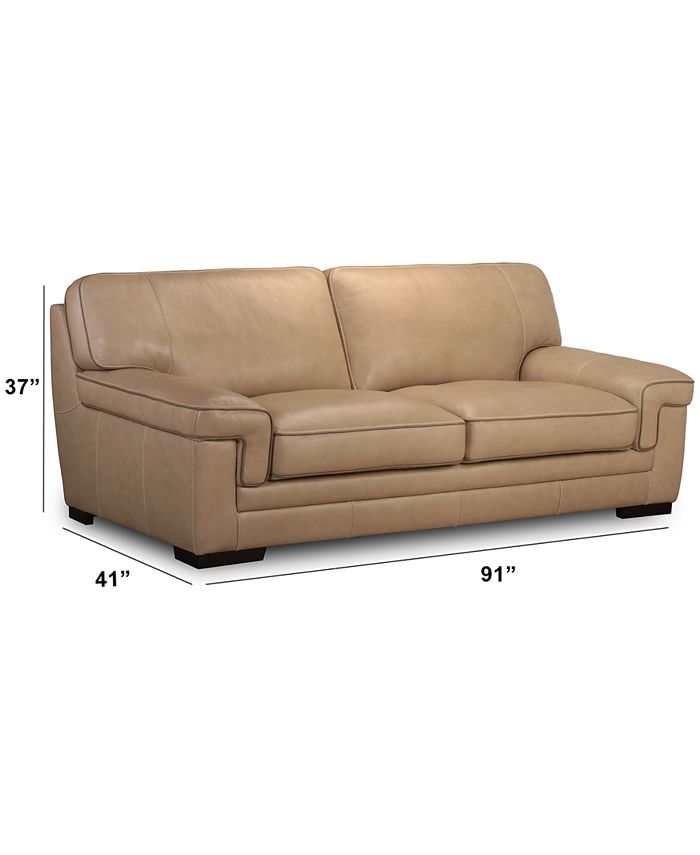 Furniture Myars 91" Leather Sofa, Created for Macy's Macy's