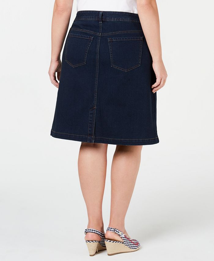 Charter Club Plus Size Denim Skirt, Created for Macy's & Reviews ...