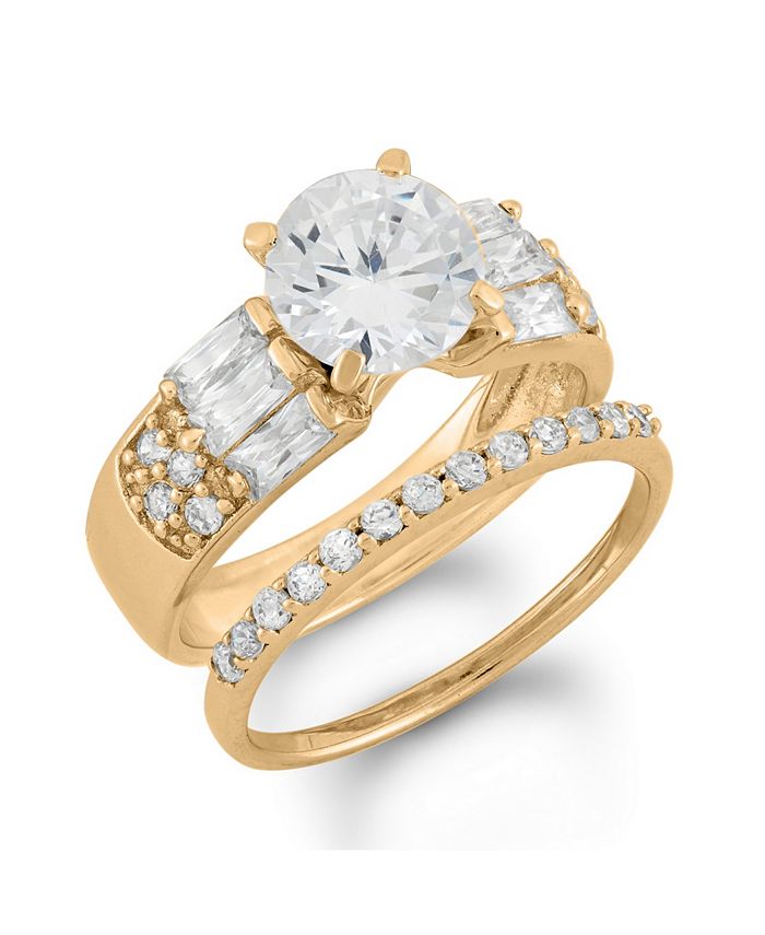 Michelle Lee Creations Gold Plated Cubic Zirconia Ring - Macy's