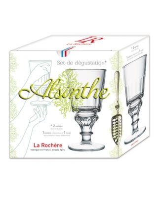 La Rochere 10 oz Absinthe Glasses with Spoon and Recipe - Set of 2