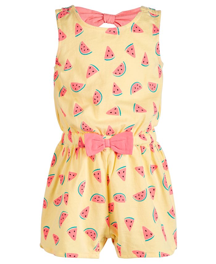 First Impressions Baby Girls WatermelonPrint Cotton Romper, Created
