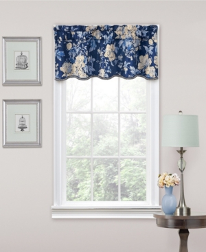 Traditions By Waverly Forever Yours 52" X 16" Scallop Valance In Indigo