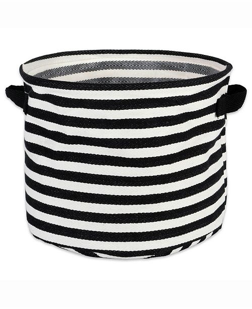 Design Imports Herringbone Woven Cotton Laundry Bin Stripe Round Set Of 2 Reviews Cleaning Organization Home Macy S