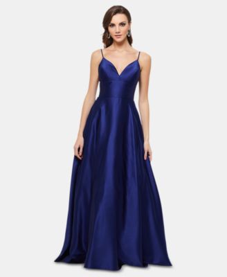 macy's royal blue prom dress