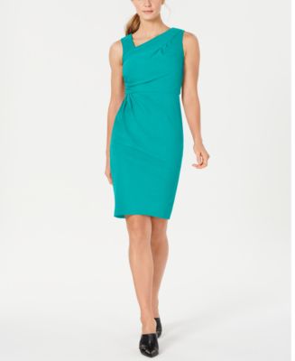 Calvin Klein Asymmetrical-Neck Sheath Dress - Macy's