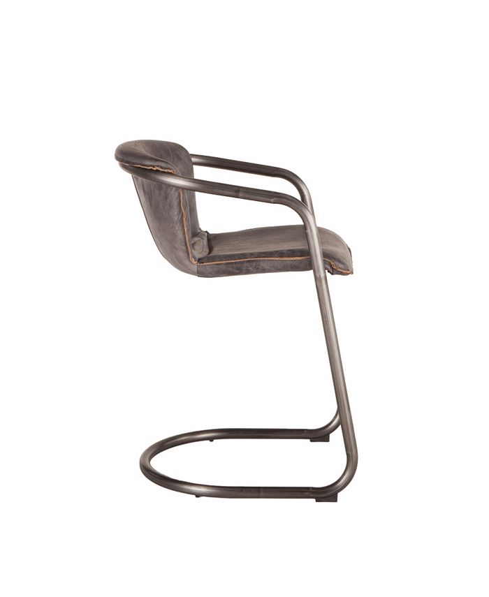 World Interiors Chiavari Distressed Leather Counter Chairs, Set of 2
