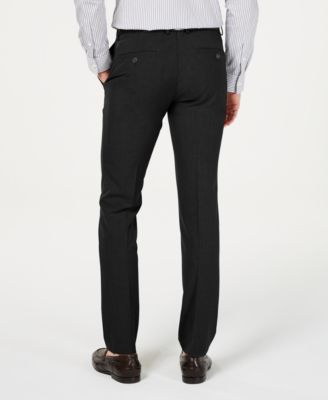 Men's Gabardine Skinny/Extra-Slim Fit Performance Stretch Flat-Front Dress Pants
