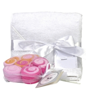 Baby Mode Signature 3 Stories Trading Terry Cloth Hooded Baby Towel And 12 Washcloth Gift Set In Pink