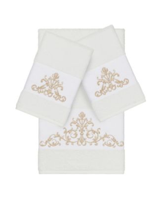 Turkish Cotton Scarlet 3-Pc. Embellished Towel Set