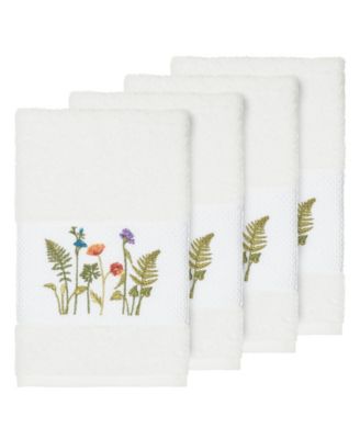 Turkish Cotton Serenity 4-Pc. Embellished Hand Towel Set